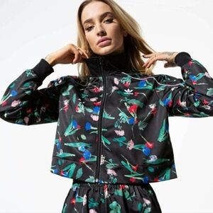 adidas Bellista Black Floral Crop Jacket XS/S